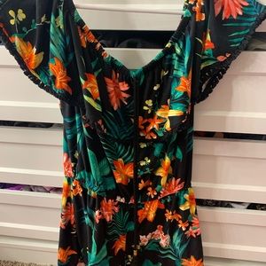 Floral off shoulder romper